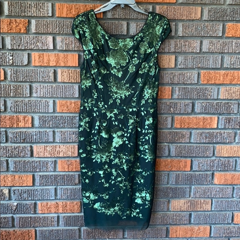 NWT Black w Emerald sequin dress